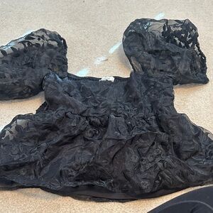 Francesca's Collections Black Lace Top